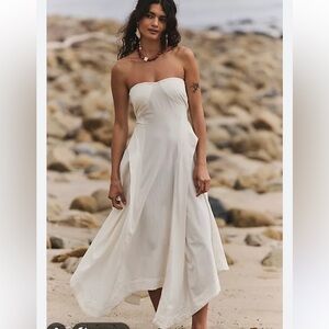 Free People Rayna Strapless Midi Dress L